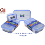 Lock and Seal 800 Transparent, Lunch Box, Inter lock, BPA FREE, Arihant